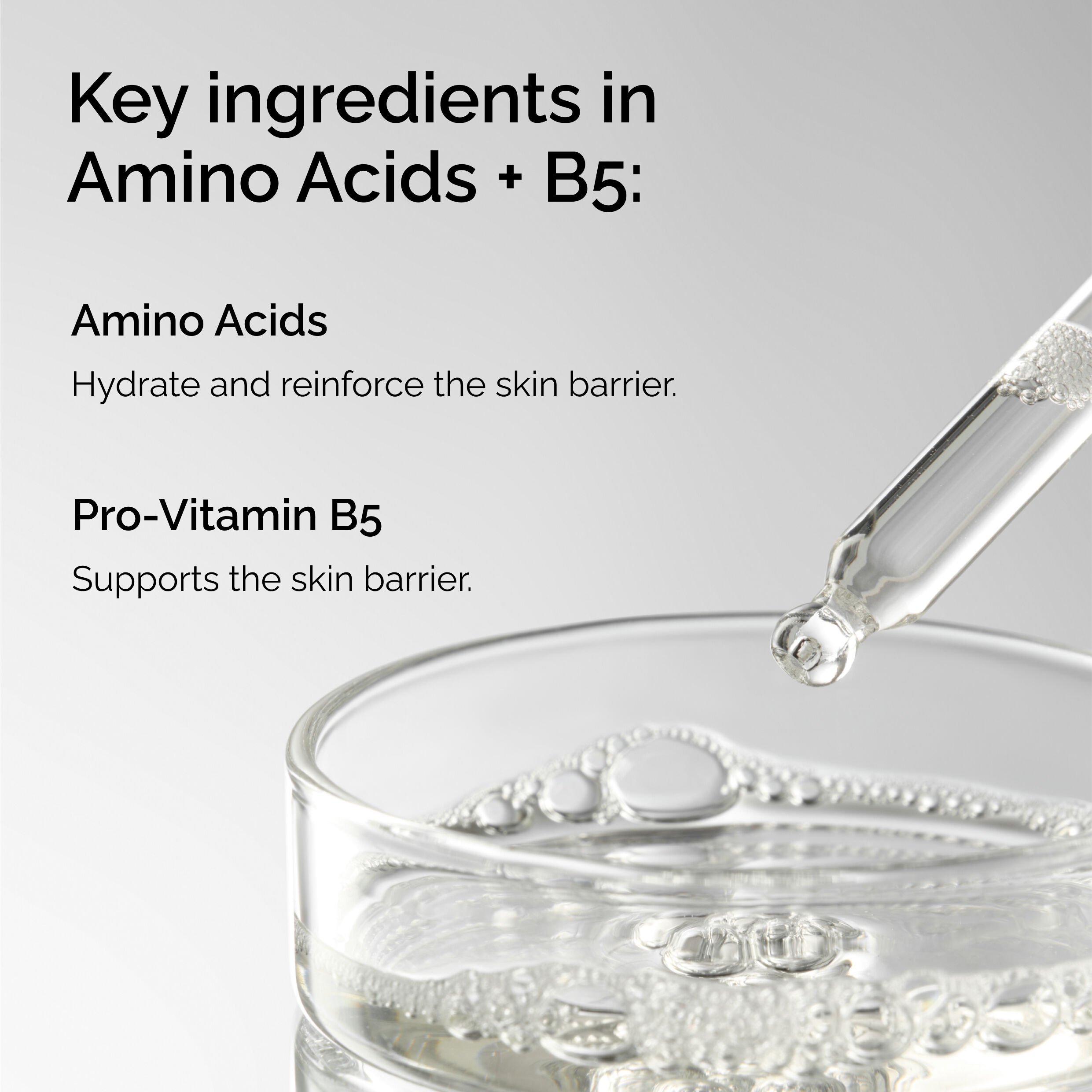 Amino Acids + B5 Water-Based Serum For Skin Hydration 30ml - Image 3